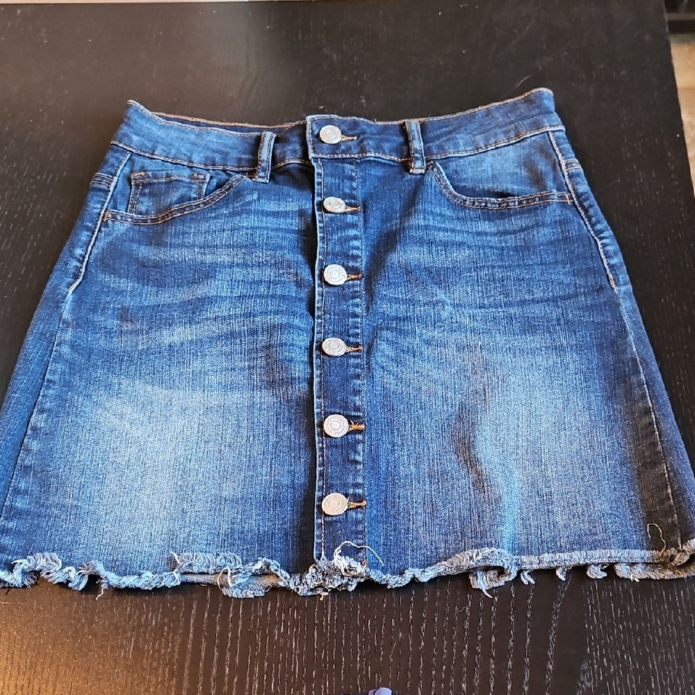 Indigo Rein Denim Button-Front Skirt